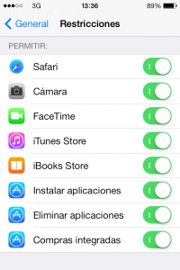 Restricciones en iOS7 - Aplicaciones