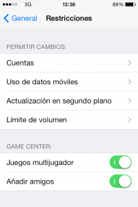 Restricciones en iOS7 - Cambios de sistema