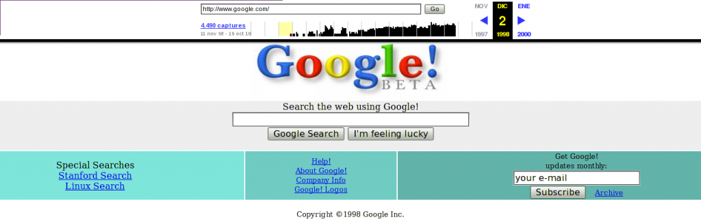 Google en 1998