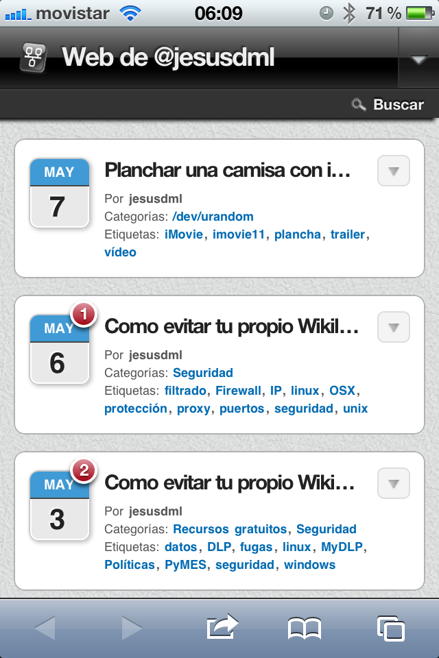 Captura de la web con WP Touch