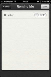 Reminders sin localización iOS5