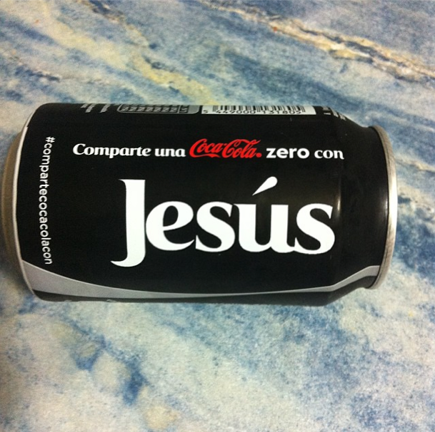 Lata coca cola coke zero nombre jesus