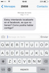 SMS 25658 estafa facebook whatsapp mensaje