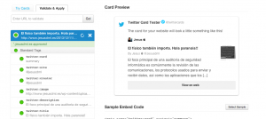 Twitter Card Validator en acción!