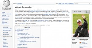 Schumacher muerto según la wikipedia