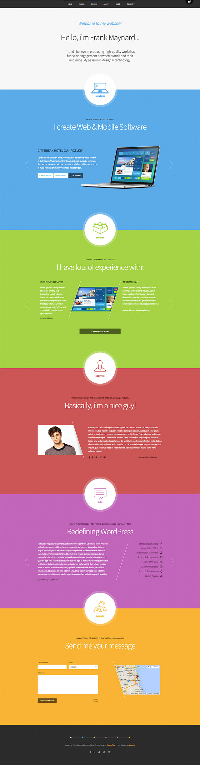 One Page Freelancer WordPress Theme