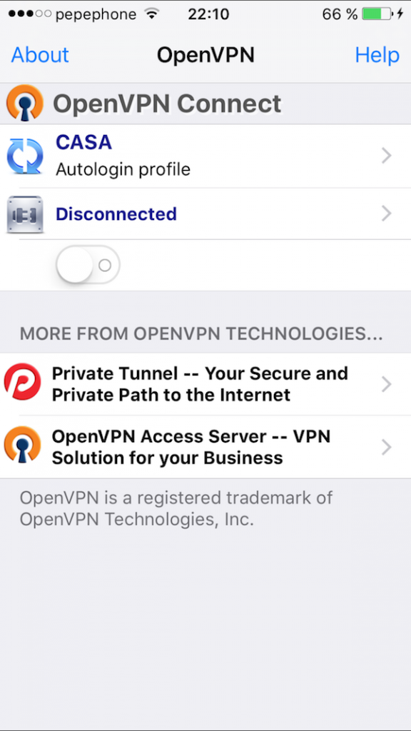 Movil iPhone iPad VPN 2